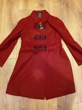 BNWT Women's HELL BUNNY Red pea Coat  size small
