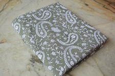 2.5 Yard Hand Printed Paisley Fabric 100% Cotton  NO TARRIF CHARGES 100%✅ ZK_32*