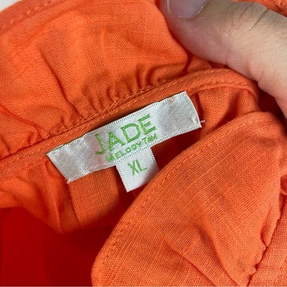 Jade Melody Tam Solid Orange Ruffle Button Down B… - image 2