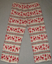 HANNA ANDERSSON Flannel Pajama Pants Lounge Holiday Fair Isle Reindeer Men's L