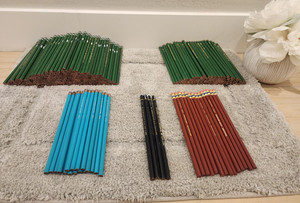 Vintage A.W. Faber Castell 9000 Mixed Lot of 243 Green Made Germany~BONUS 36