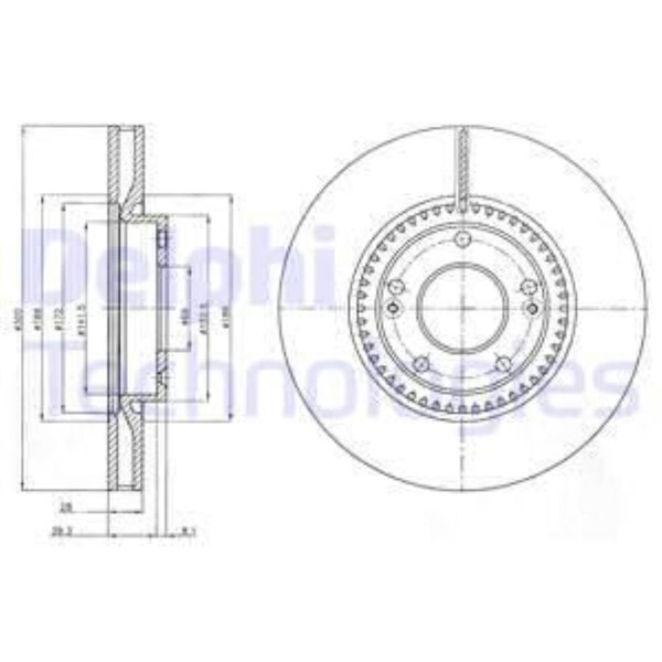 Delphi 2X Bremsscheibe Vorne Ø300 Mm BelüFtet FüR Hyundai I30 GD 1.4 1.6 Crdi-image