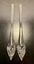 Hand Blown Glass Clear Drop Swirl Hollow Icicle Christmas Ornaments 1ft Long