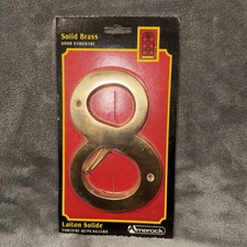 Quincaillerie de porte Amerock House Adresse numéro 8 laiton massif 6" neuve dans emballage d'origine