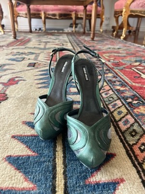 GIROGIO ARMANI Emerald Sling Back Pumps 36.5 MADE IN ITALY