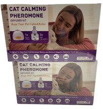 Cat Calming Pheromone Diffuser Kit For Calm Relax 2 x 48 mL Refills Lot Of 2