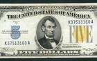 $5 1934 ((NORTH AFRICA)) Silver Certificate Note ** PAPER CURRENCY — photo 1