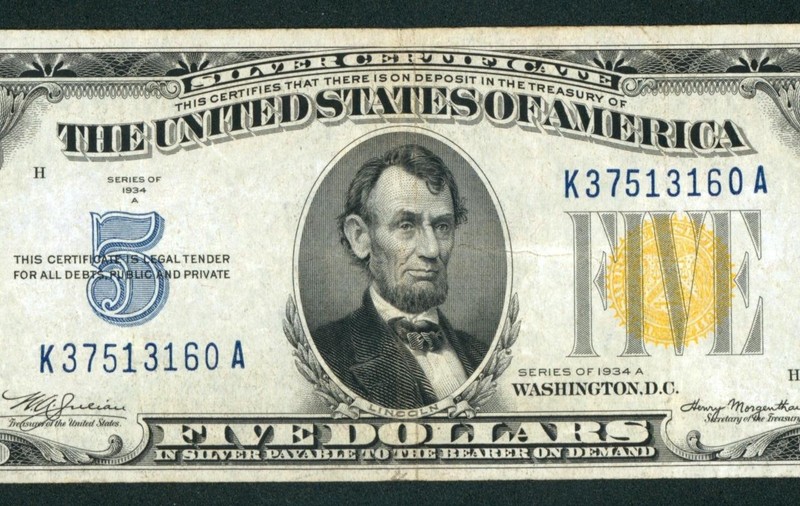 $5 1934 ((NORTH AFRICA)) Silver Certificate Note ** PAPER CURRENCY