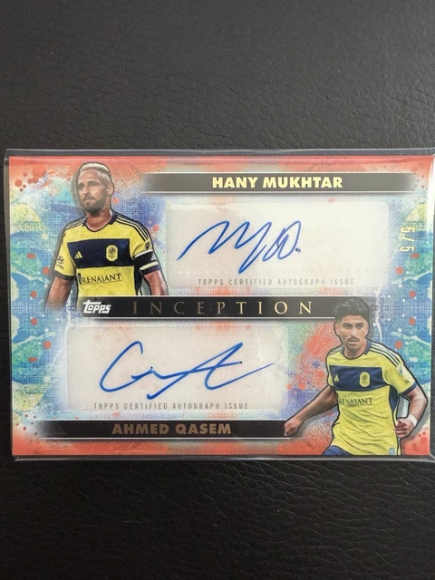 2025 Topps Inception MLS Dual Auto Orange /5 Hany Mukhtar Ahmed Qasem RC