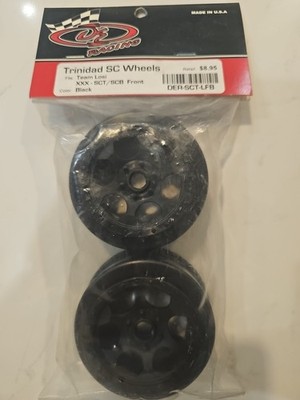 DE Racing Trinidad SC Front Wheels (Black) (2) - DER-SCT-LFB XXX-SCT SCB Bearing