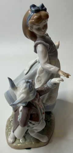 Lladro Fairytales Figurine ALICE IN WONDERLAND w/ RABBIT #5740 with Box - Afbeelding 6 van 10