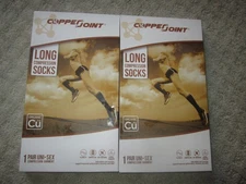 2 NEW NIP Copper Joint Long Compression Socks Uni-sex Black Anti-Microbial 4XL