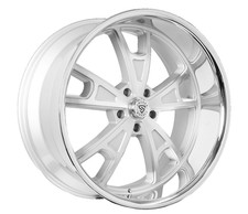 24 Inch Staggered Silver Brushed Snyper Valkyrie 5x127 5x5 Wheels Rims 22