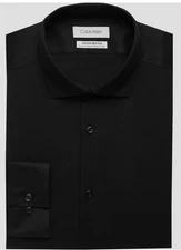 CALVIN KLEIN Men’s Infinite Non-Iron Slim Fit Shirt Black Size 17 1/2 -36/37 NWT