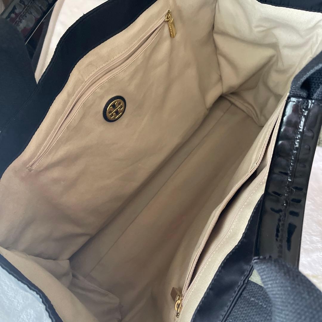 Tory Burch Tote Bag Nylon x Enamel Black Women's From Japan thumbnail 13