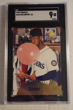 1995 PINNACLE BASEBALL KEN GRIFFEY JR. CARD #128 BUBBLE GUM SGC 9