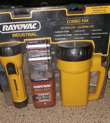 NEW IN PACK RAYOVAC Industrial Combo Pak 2D Tool-Light + 6V Work-Light I2D6V-B 