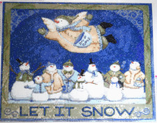 Finished 5D Diamond Art Painting Flying Snowman "Let it Snow" 17-1/2" x 14" Wide