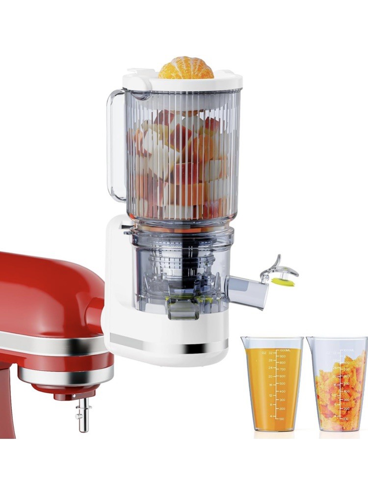 Masticating Juicer Attachment for KitchenAid Stand Mixer, 4.9" Large Feed Chu...