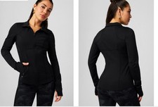 NWT Fabletics Perfect Storm Train Jacket - Hidden Pockets - Black - Large 95