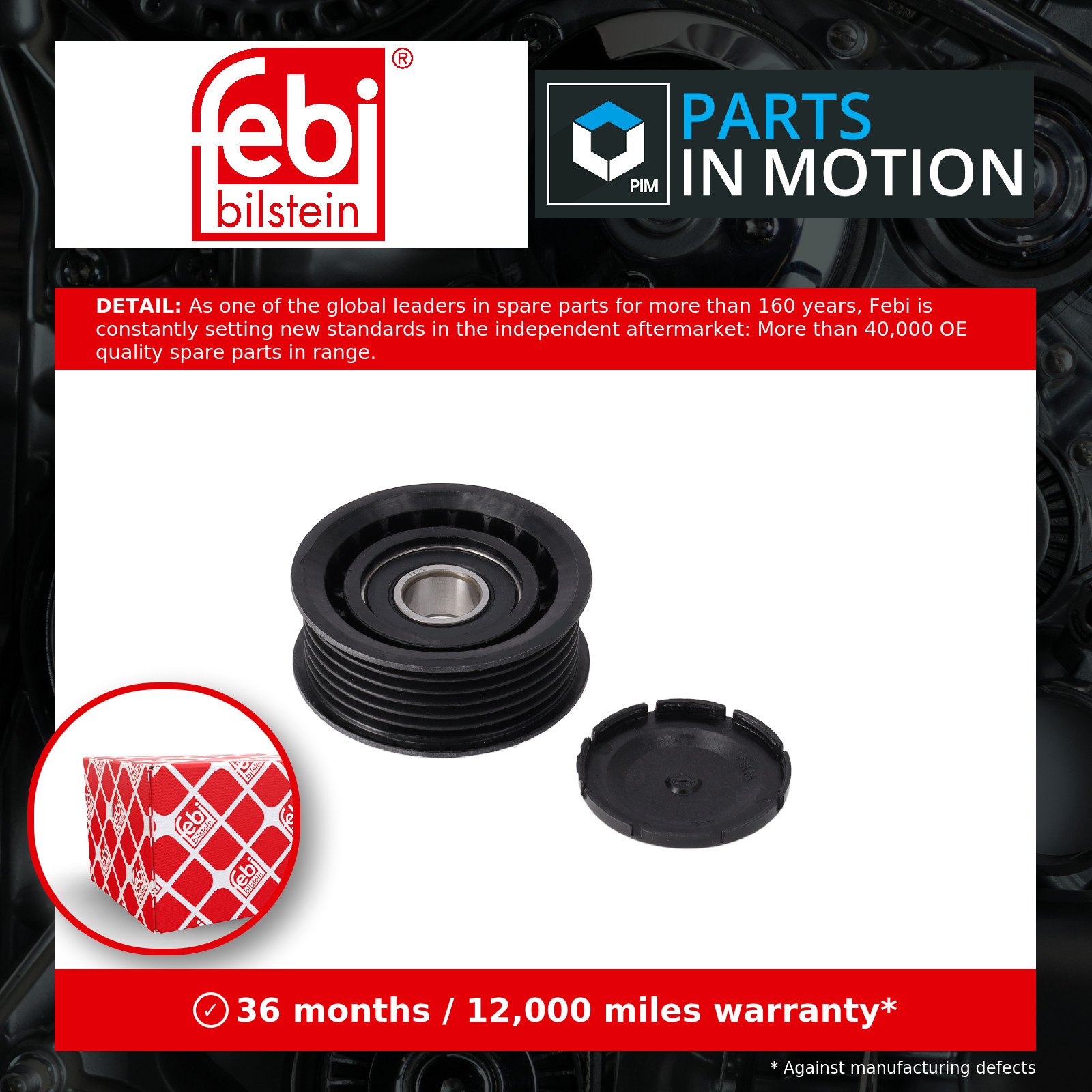 Auxiliary Belt Idler Pulley Febi 11276 For Mercedes CLS GL GLK ML SL SLK 1989-12 - Image 8