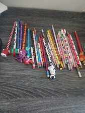 29 Themed And Plain Pencils.some Shrpened Some Arent