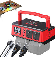 350W Portable Power Inverter Compatible with Milwaukee 18V Battery, DC 20V to AC