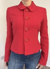 Hobbs Red Pure New Wool Jacket UK 10 Tailored Blazer Made in England