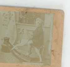 Morning Ride Rocking Horse Children Stereoview