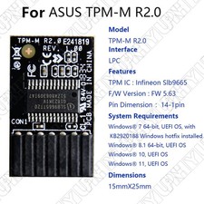 1 x TPM-M R2.0 Module 14-1 Pin Trusted Platform Module LPC for ASUS TPM-M R2.0