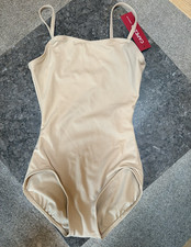 Capezio TB49 Women  s Cami Leotard Beige Nude XS Microfiber Polyester/Spandex