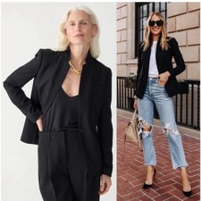 J Crew Blazer Regent Wool Flannel in Black