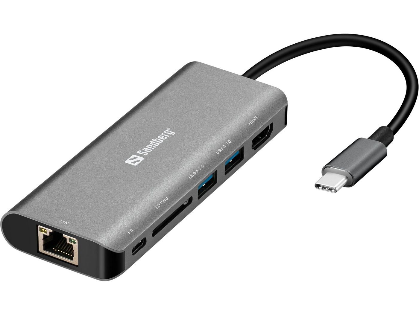 Sandberg USB-C Dock 5-in-1 HDMI LAN USB Hub 100W PD – Model 136-18 - Image 2
