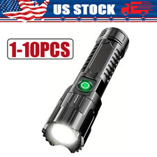 Mini Rechargeable LED Flashlight Tactical Police Super Bright Torch Zoomable Lot