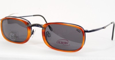 OXBOW MARVIS Blue 472096151 EYEGLASSES w/ Grey Clip-On Lens 51-20-140mm (NOTES)