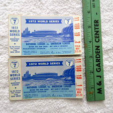 2 1972 World Series Game 7 Ticket Stub Oakland A's Athletics vs Cincinnati Reds