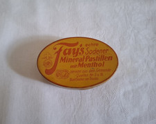 Vintage Blechdose f&uuml;r Fay's echte Sodener Mineral-Pastillen mit Menthol