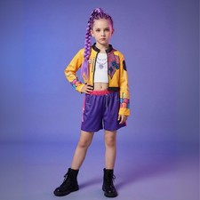 Girls K-Pop Demon Hunter Costume 3PCS  Rumi Anime Style Pajamas Set Halloween