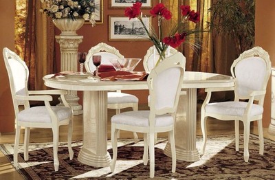 Rossella Ivory Italian Dining Set With 6 Chairs Ebay