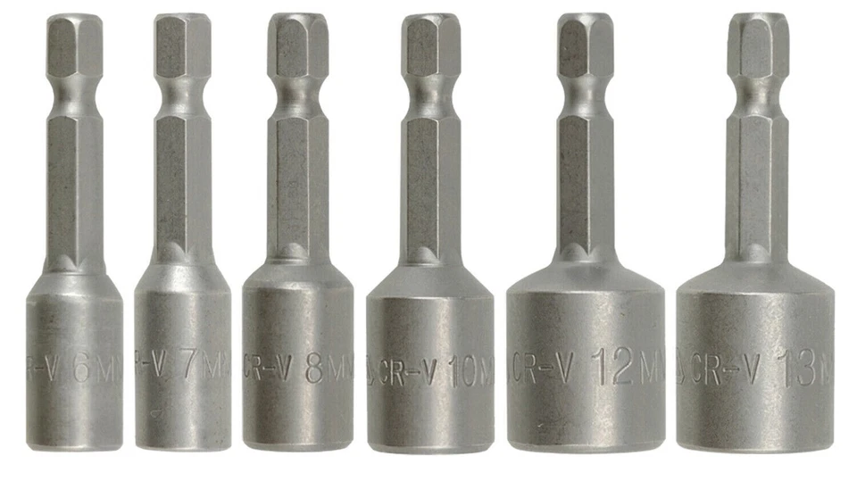 6-er Steckschlüssel Stecknuss Magnet Nuss Bitsatz Bit Set 6-7-8-10-12-13 mm - Bild 2 von 4