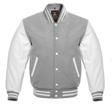 Men’s Varsity Baseball Letterman Boy Jacket Wool Genuine Cowhide Leather Arms