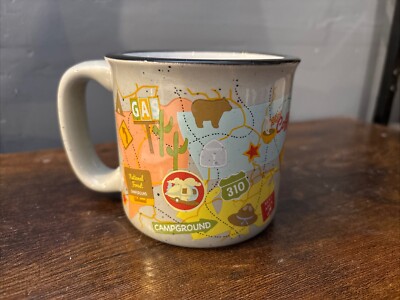 Camp Casual Coffee Mug Tea 15 Oz Camping Road trip National Forest Route 66