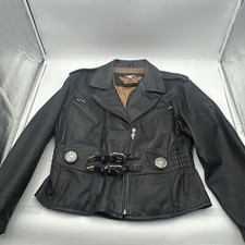 VTG 90'S HARLEY DAVIDSON EMBOSSED SIERRA ROSE LEATHER JACKET SIZE XL 98166-93VW