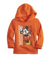 NWT DISNEY Jumping Beans ORANGE MICKEY MOUSE Softest Fleece Hoodie Size 2T Baby