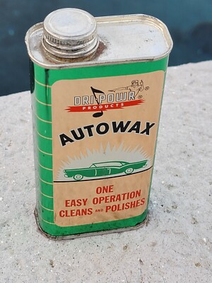 HTF Vintage 1956 Dri Powr Auto Wax Can Tin Power Azusa California