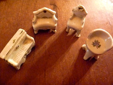 Vintage Occupied Japan Porcelain Doll House Furniture 4 Piece