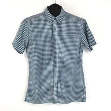 Eddie Bauer Button Up Shirt Men's Medium Plaid Check Short Sleeve Pocket Outdoor