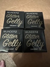 4 WUNDER2-GLITTER GELLY-Long Lasting Face, Eye Body Glitter Gel-24 Karat/Color