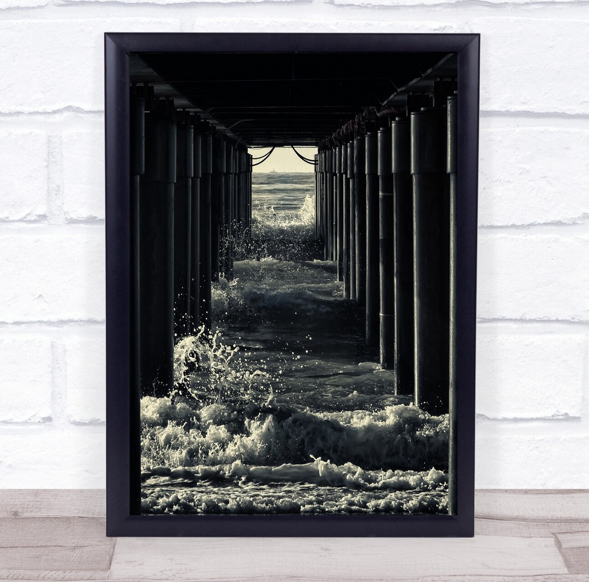 Pier Waves Italy Jetty Bridge Lido Di Camaiore Black White Water