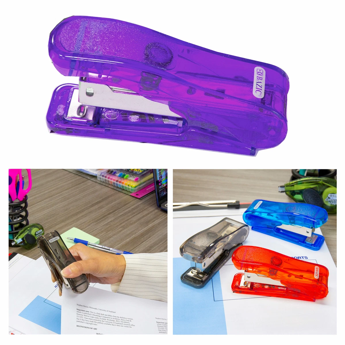1 BAZIC Stapler 500ct Refill Staples Handheld Paper Office Desktop Standard